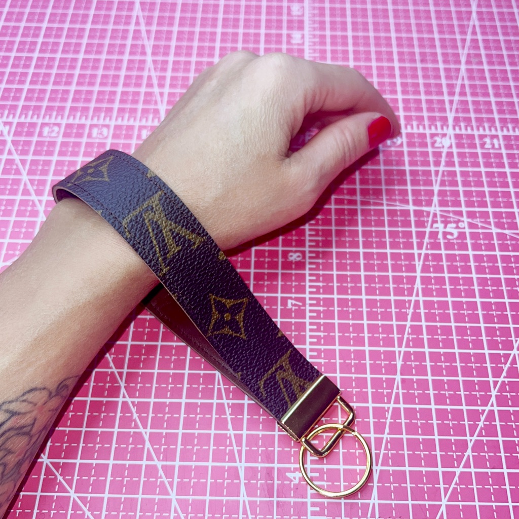 Monogram Wristlet Keychain Key Fob Handmade